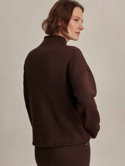 Hot VARLEY01 Varley Tayah Zip Through Sweat - Coffee Bean