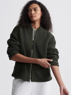 New VARLEY01 Varley Willmont Patch Pocket Fleece - Dark Resin Green