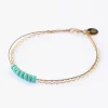 WANDER01 Wanderlust Gold & Silk Turquoise Beaded Bracelet