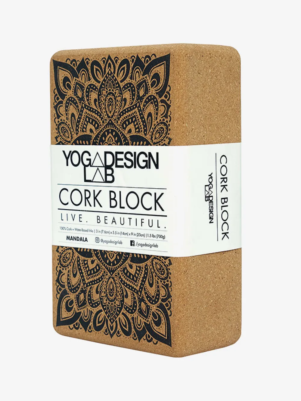Outlet YDLAB01 Yoga Design Lab Cork Brick - Mandala Black