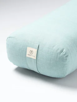 Hot LOYALE01 Yogamatters Organic Cotton Chambray Rectangular Bolster - Eucalyptus