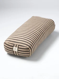 Sale LOYALE01 Yogamatters Rectangular Bolster - Charcoal & Taupe Stripe