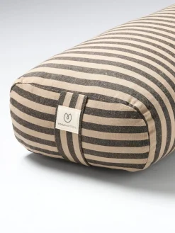 Sale LOYALE01 Yogamatters Rectangular Bolster - Charcoal & Taupe Stripe